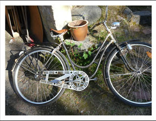 gammal cykel liten